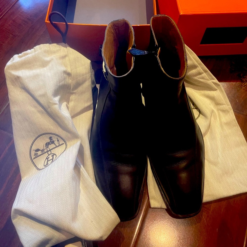 Hermes Monetery Men’s Leather Boot Shoes 43